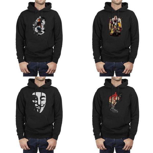 

fashion men v for vendetta guy fawkes black winter hoodies sweatshirt casual graphic slim fit hoodies death note light yagami and ryuk