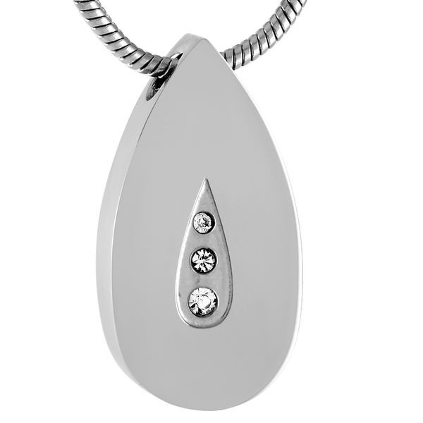 

новый z532 инкрустация кристалл teardrop нержавеющая сталь сувенир подвески для пепла-гравировка кремации мемориал урна ювелирные изделия же, Silver