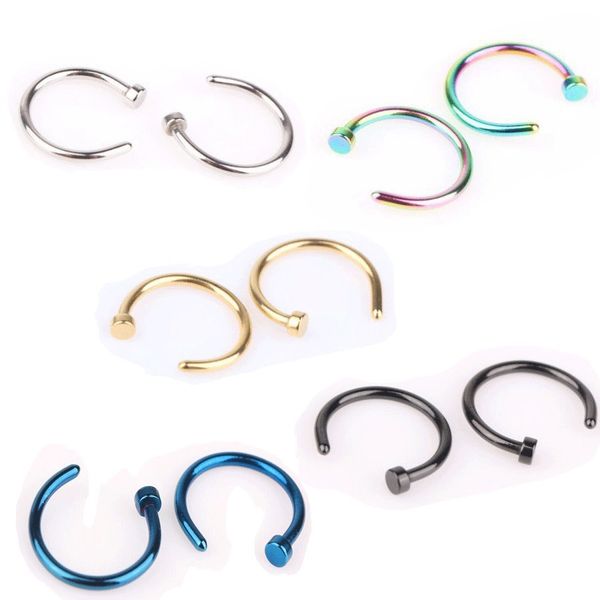 Neue Nasenringe, Körperpiercing-Schmuck, Modeschmuck, Edelstahl, Nasenring, Ohrstecker, gefälschte Nasenringe, nicht Piercing-Ringe, 6 mm