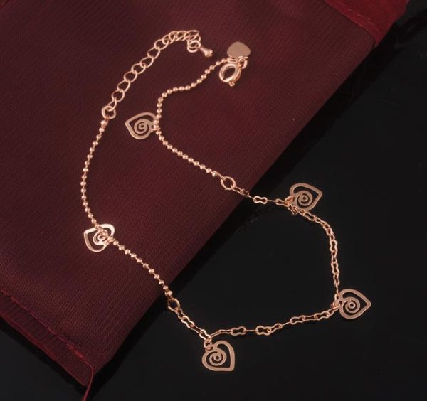 

mxgxfam fashion heart anklet bracelet rose gold color for summer girl, Red;blue