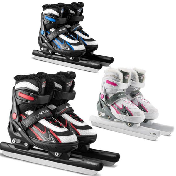 

winter 1 pair teenagers children ice skates ice blade thermal warm adjustable speed skating shoes 3 colors