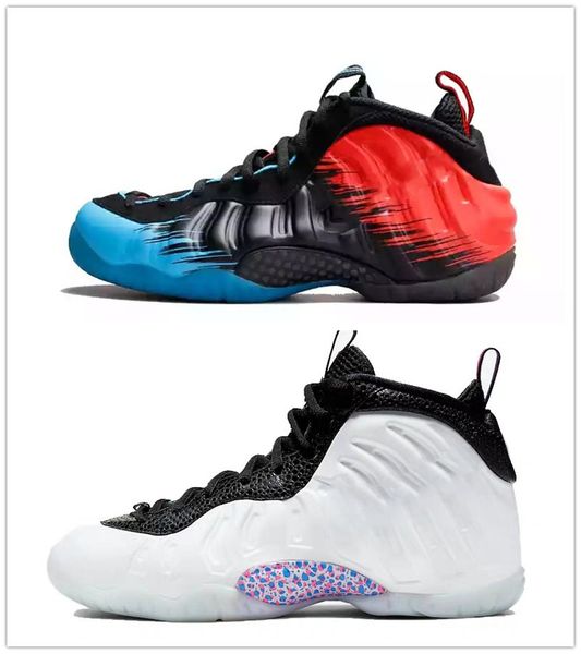 

penny hardaway men basketball shoes little posite pro 3d white blue hero red spider sports sneakers men trainer with box