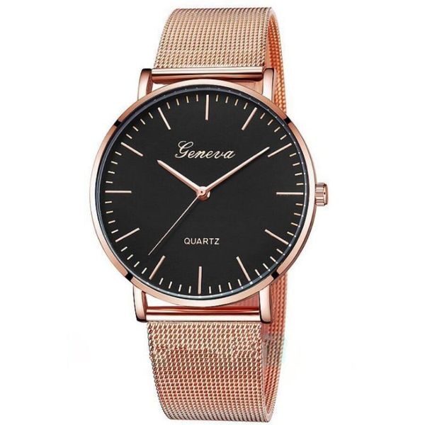 

rose gold quartz watch women mesh stainless steel bracelet women's watches ultra-thin casual wrist watch for women montre femme, Slivery;brown