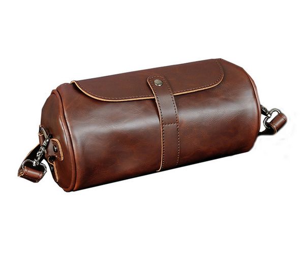 

мужские наплечные сумки через плечо индивидуальный дизайн цилиндрическая сумка мужчины ретро тренд маленькие кожаные сумки