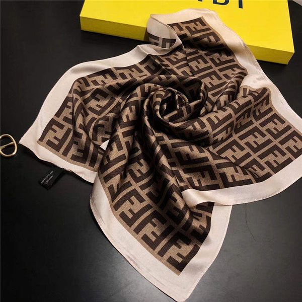 

fashion brand luxury silk scarves versatile small square towel 50*50cm soft and comfortable, Blue;gray