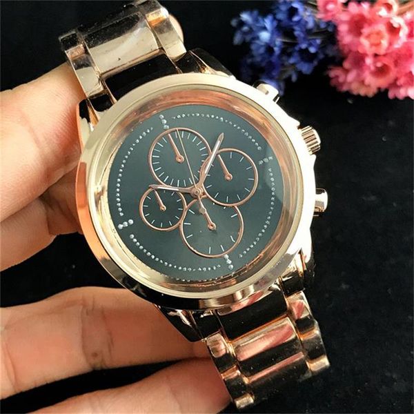 

high goodxxxx mens false luxury design dial style fashion watches fashion steel belt 4-eye quartz quality 40mm womens quartz watches aktxa, Slivery;brown
