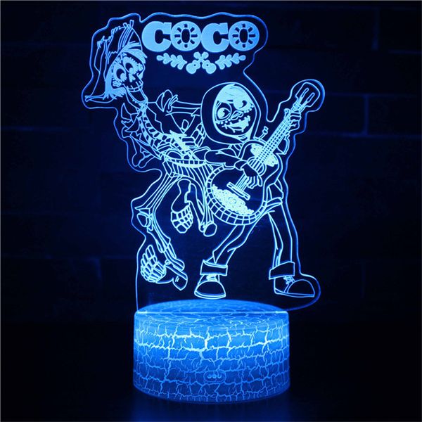 

CoCo Halloween Night Light 3D Illusion Lamp 16 Изменение цвета черепа LED Nightlight с пультом дистанционног