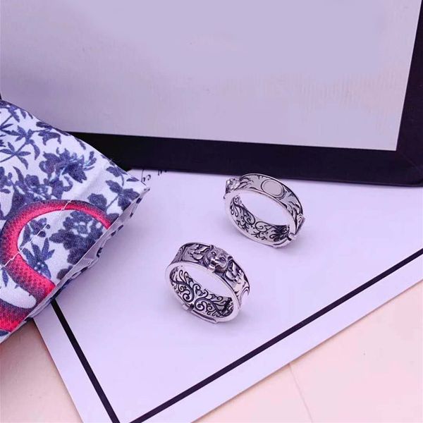 

925 sterling silver thai silver old male lion head ring 2019 new european and american style holiday gift