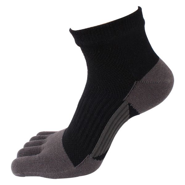 

men five toe sports socks breathable deodorant sweat absorbent cotton socks running cycling workout fitness new, Black