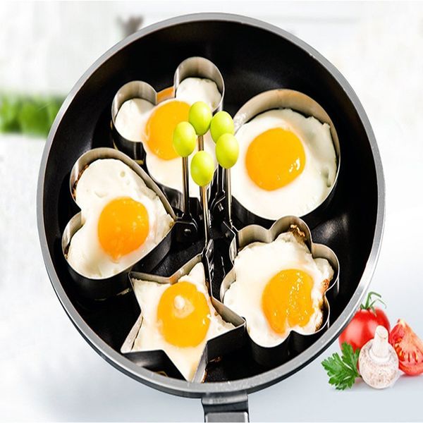 

rings mold 5pcs/set egg shaped steel cute kitchen tool fried stainless pancake mold ibunw