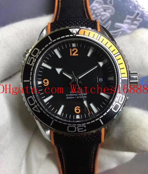 

4 color planet ocean 600m orange/black 43.5mm 215.32.44.21.01.001 automatic machinery movement stainless steel mens watch, Slivery;brown