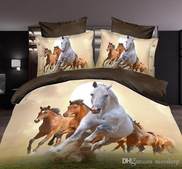 

3d horse duvet cover pillowcase quilt cover bedding set  king