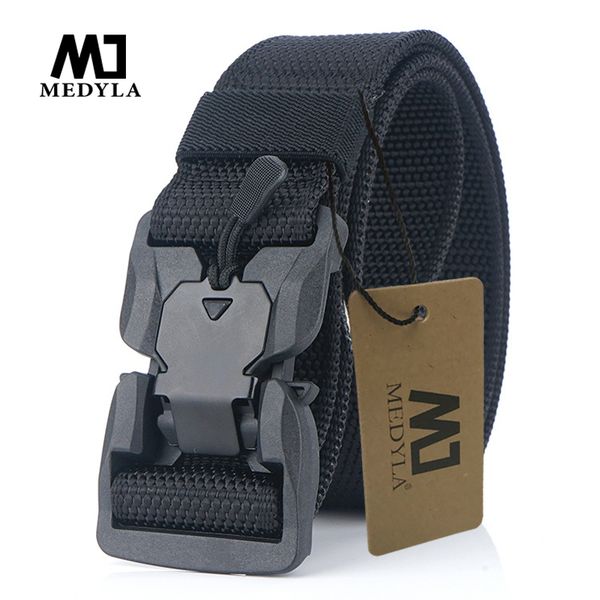 

medya new equipment combat tactical belts for men us army training nylon metal buckle waist belt outdoor hunting belt, Black;brown