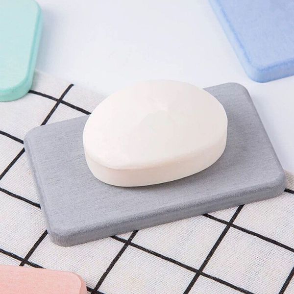 

fashion bathroom products portable soap dishes diatomite soap algae drain soap mat water absorption non-slip deodorant