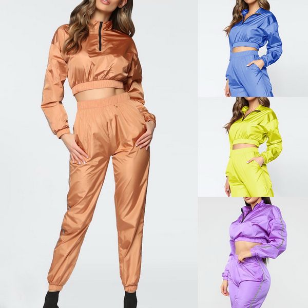 

loozykit women running sets jogging sweatsuit zipper tracksuit sweat pants jogger suits sportswear female winter workout casual, Black;blue