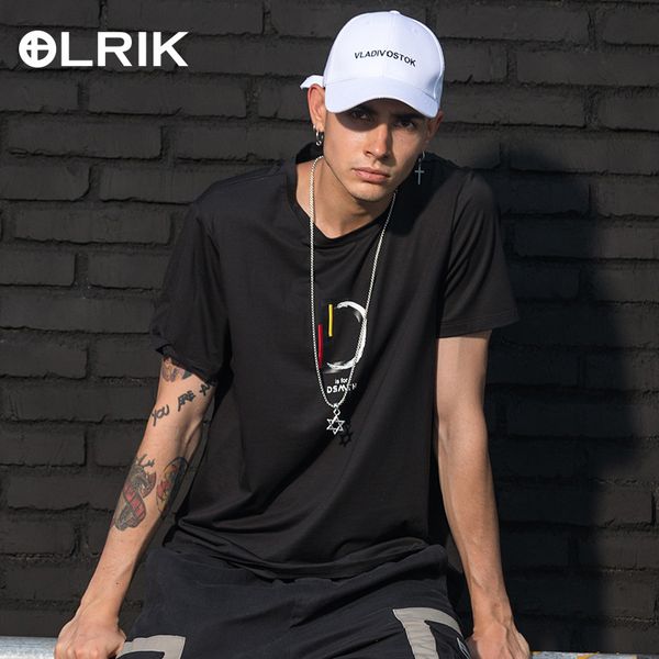 

wear olrik | men's style thin section printing trend short sleeve man culture ins wind shirt t shirts, Gray;blue