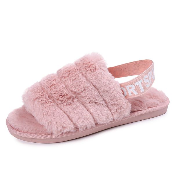 

2019 new type of plush slippers for womens korean indoor leisure, Black