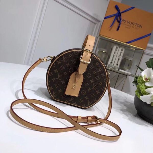 

5a petite boite chapeau designer shoulder bags m43514 messenger bags women crossbody bag evening bag real leather wallet withbox, Black