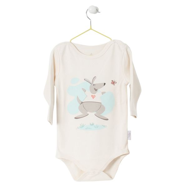 

red kangaroo baby organic cotton long sleeve bodysuits (3yrs-4yrs, White
