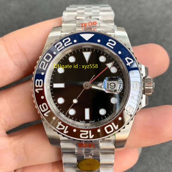 

luxury watches blue red bezel 3285 automatic wristwatch sapphire big brand male watch swiss watchs, Slivery;brown