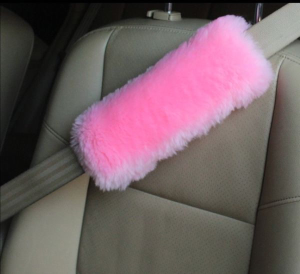 

2pcs seat belt vehicle soft plush auto seatbelt strap harness cove belt fashion car seatbelt shoulder pad comfortable driving