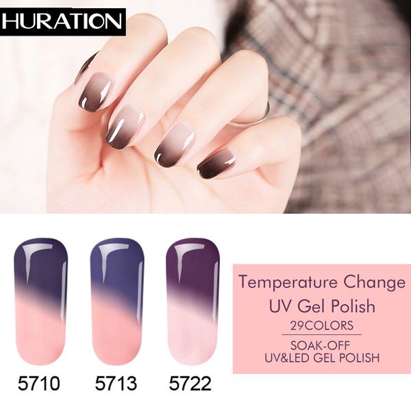 

temperature color changing gel nail polish 29 colors thermal nail gel polish soak off uv lacquer art varnish manicure, Red;pink