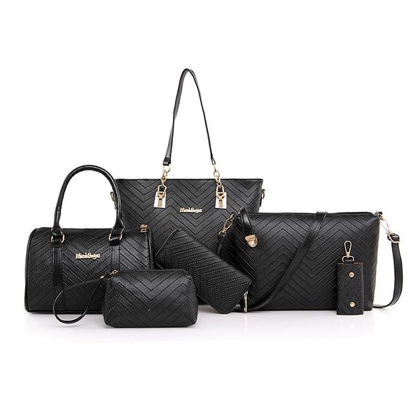 

designer-new brand luxury lady handbag 6 pcs/set composite bags set womens shoulder crossbody bag female purse clutch wallet t07