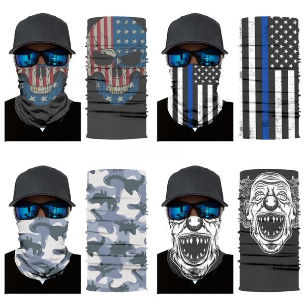 

magic skull scarf bike motorcycle helmet face mask half mask cs ski headwear neck cycling pirate headband hat cap halloween mas #800#599, Blue;black