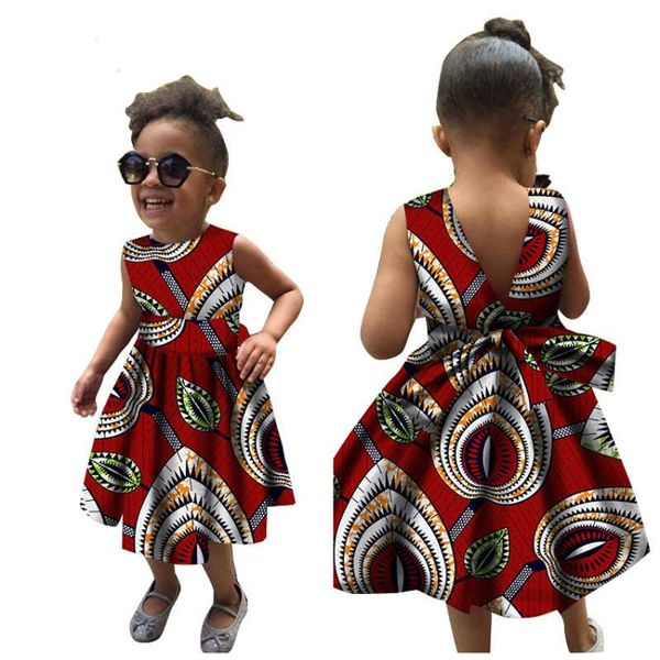 

children summer african dresses for women girl kids 2019 news bazin dashiki traditional floral print vintage african clothes, Red