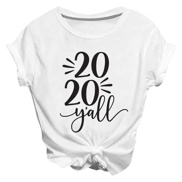 

t shirt women summer casual loose t-shirt o-neck short-sleeved printed ladies letter 2020 tshirt plus size camiseta mujer, White