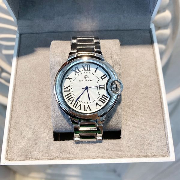 

2019 new classical design leiseure mens women fashion watches steel blue quartz wristwatches relogies luxury relojes balon high quality, Slivery;brown
