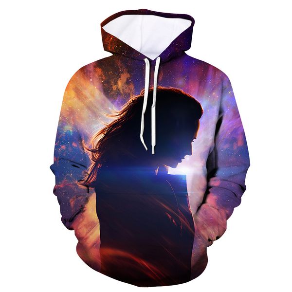 

liscn winter new fashion sweatshirt men's women's 3d print black phoenix personality hoodie long sleeve cute casual pullo