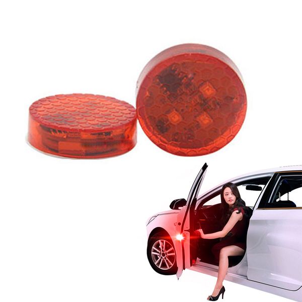 

1pair universal car door wireless safety led light warning door light led strobe for anti rear-end collision magnetic switch