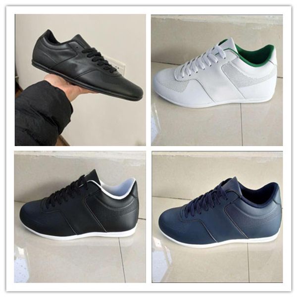 

новый крокодил бренд мужские кожаные ботинки моды кроссовки luxury дизайнер кроссовки lacos оптовые причинная llacostes обувь оригинал, Black