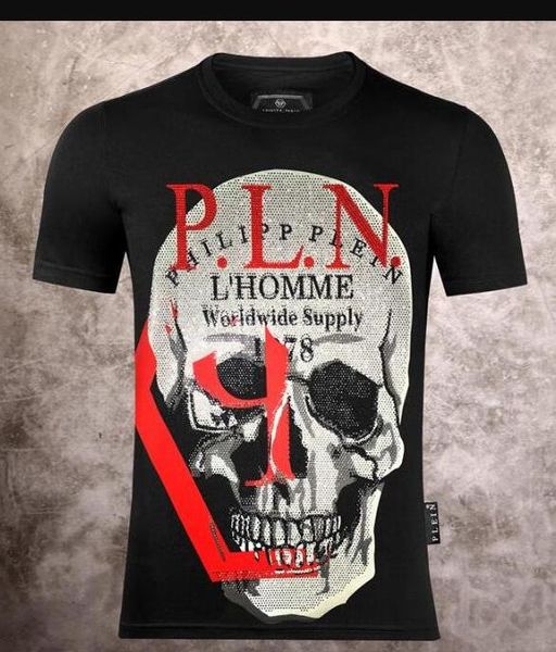

mens design t shirts red heart cotton shirts tees men philipp women plein fashion short sleeve t-shirts, White;black