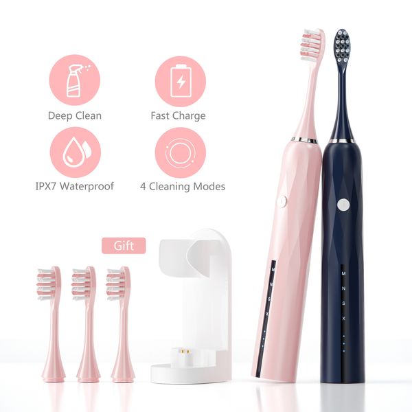 

powerful ultrasonic sonic electric toothbrush new design usb rechargeable tooth brushes waterproof whitening healthy gift