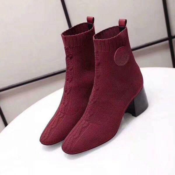 

2019 martin boots for women socks bottes femmes high heel ankle fashion women shoes winter original packaging size 35-40