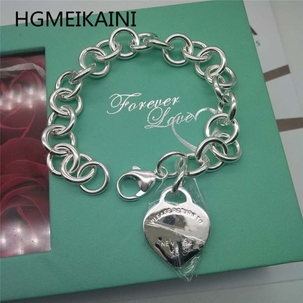 

hgmeikaini 925% pure silver bracelet in europe and the original ms black enamel spray love pendant gift