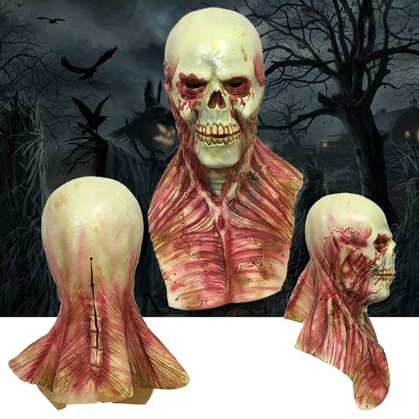 

easy-horror alien bloody zombie mask melting face latex costume halloween scary prop