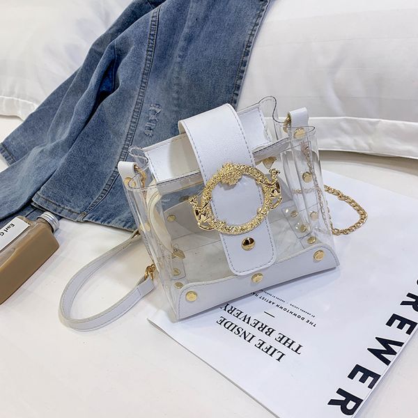 

transparent female bag 2019 summer new korean version of the wild messenger bag small shoulder fashion water