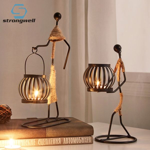 

strongwell nordic metal candlestick home decoration candle holder miniature figurines handmade art gifts christmas decorations