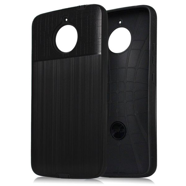 Custodia posteriore rigida per PC per MOTO E4/E4 Plus/G5 G5 Plus/G5S/G5S Plus/MOTO C/ TPU+PC Materiale struttura in metallo spazzolato Cover ibrida a doppio strato Defender