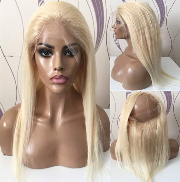 

celebrity 360 lace frontal closure 10a blonde color #613 silky straight european virgin human hair lace frontal for woman fast ing, Black;brown