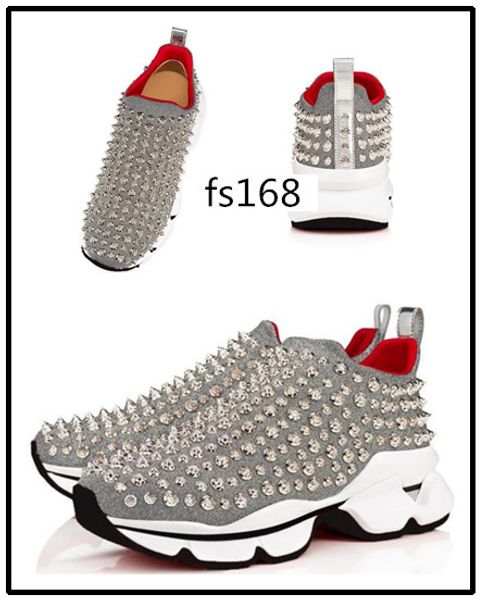 

with box brand designer red bottom spike sock sneaker men women low casual shoes black spike sock shoes 2