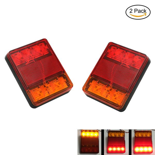 

2pcs 12v waterproof durable car truck led rear tail light warning lights rear lamp for trailer caravans ute campers accessories