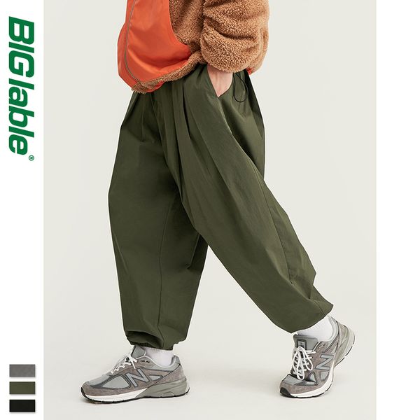 

big lablesolid мужчины hip hop багги шаровары 2019 осень jogger streetwear мужчины шаровары ветровка тонкие брюки 93438w