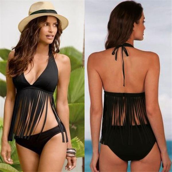

women's swimwear women printing backless frenum polyester fibre bikini beach, White;black
