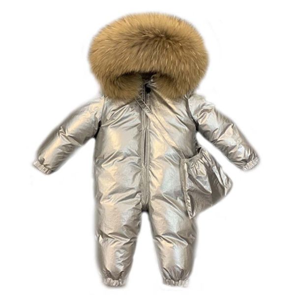 

недавно wintter baby boy девочка ползунки качества fulff комбинезон натурального меха с капюшоном детей малыша верхняя одежда детская одежда, White