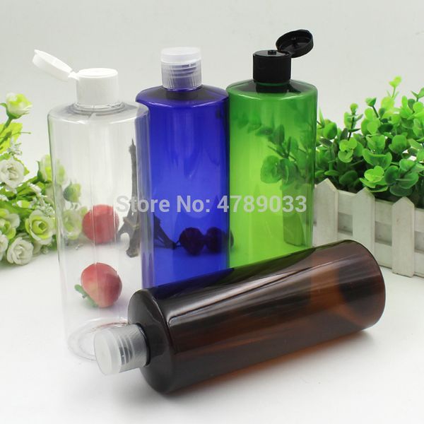 

3/10pcs 500ml plastic transparent pet bottle with flip cover cap 500cc empty cosmetic refillable sub bottling package container