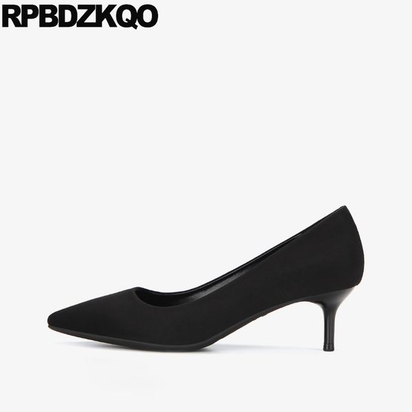 

size 33 work ladies stiletto shoes 2019 office suede pumps thin high heels 4 34 pointed toe 3 inch wine red scarpin medium black